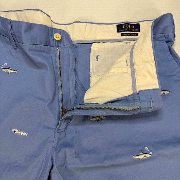 Other - Polo Ralph Lauren Men's 38 Light Blue Embroidered Fish Chino Shorts